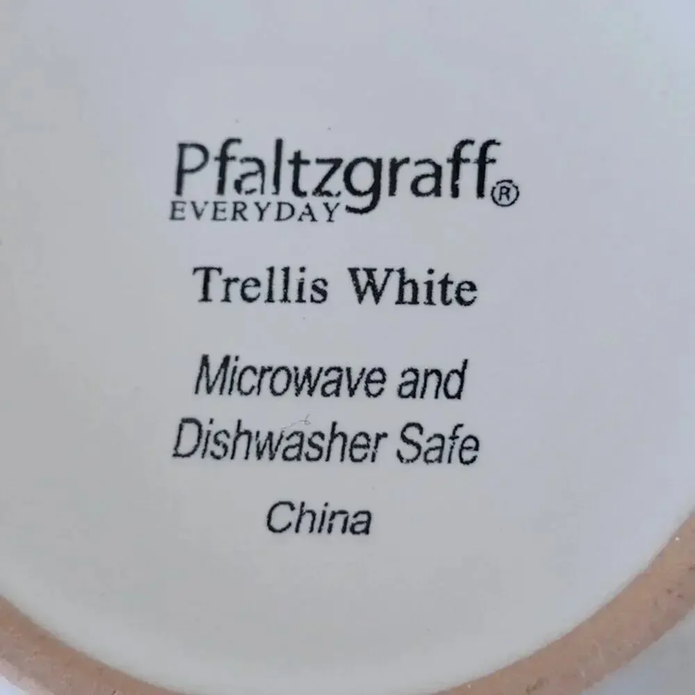 Pfaltzgraff Trellis Coastal Mug White Brown Stoneware Replacement Coffee Cup